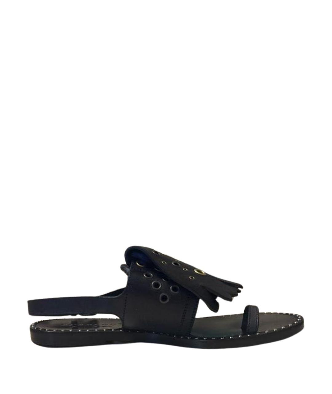 BURBERRY Черные кожаные босоножки, фото 1