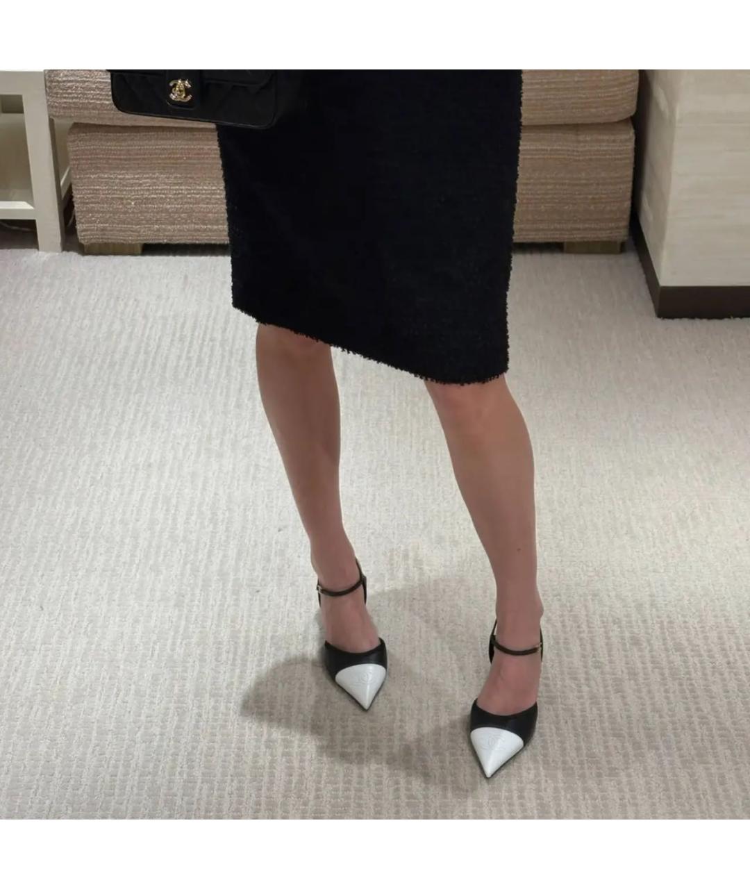 CHANEL Черные кожаные туфли, фото 5