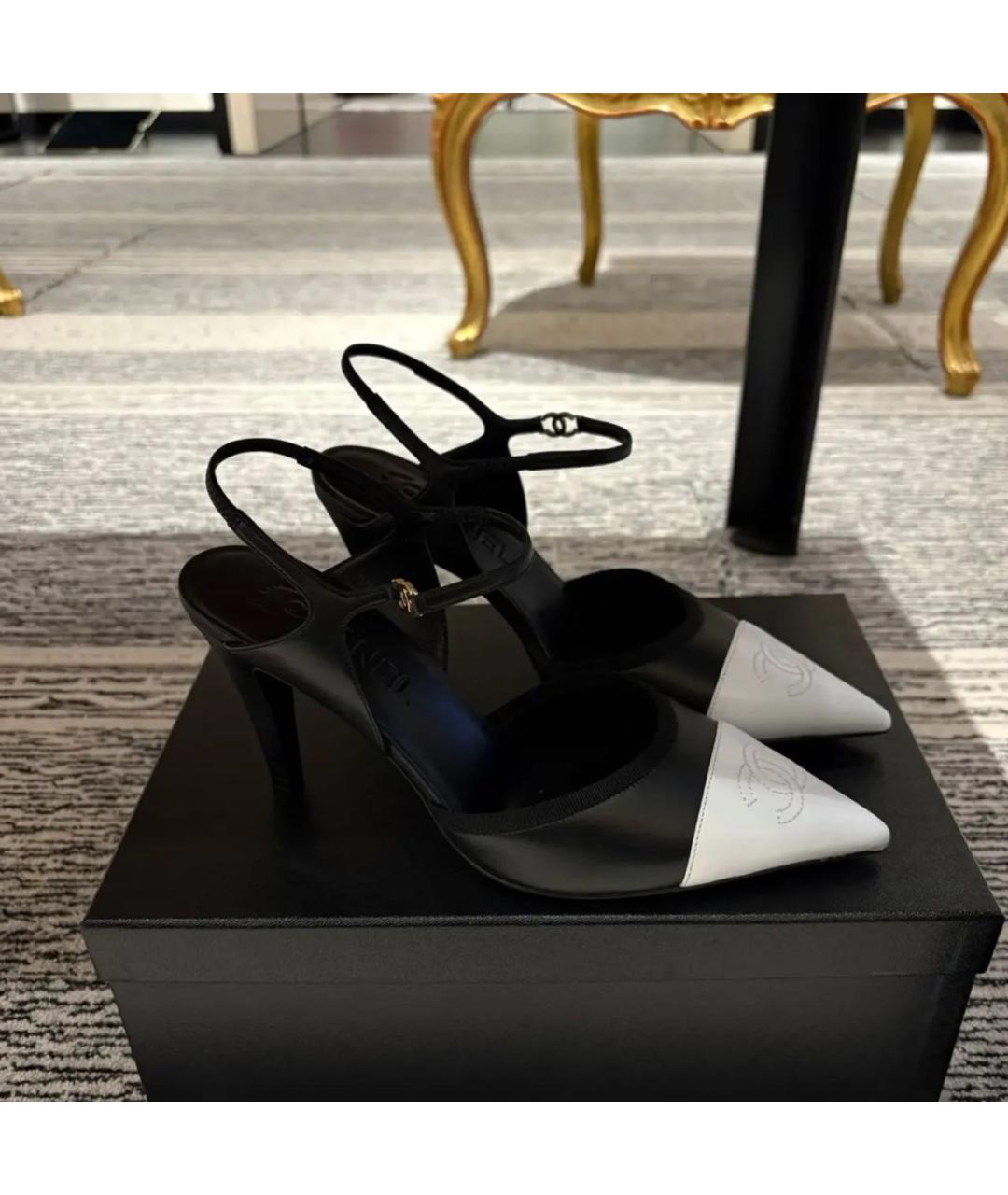 CHANEL Черные кожаные туфли, фото 6