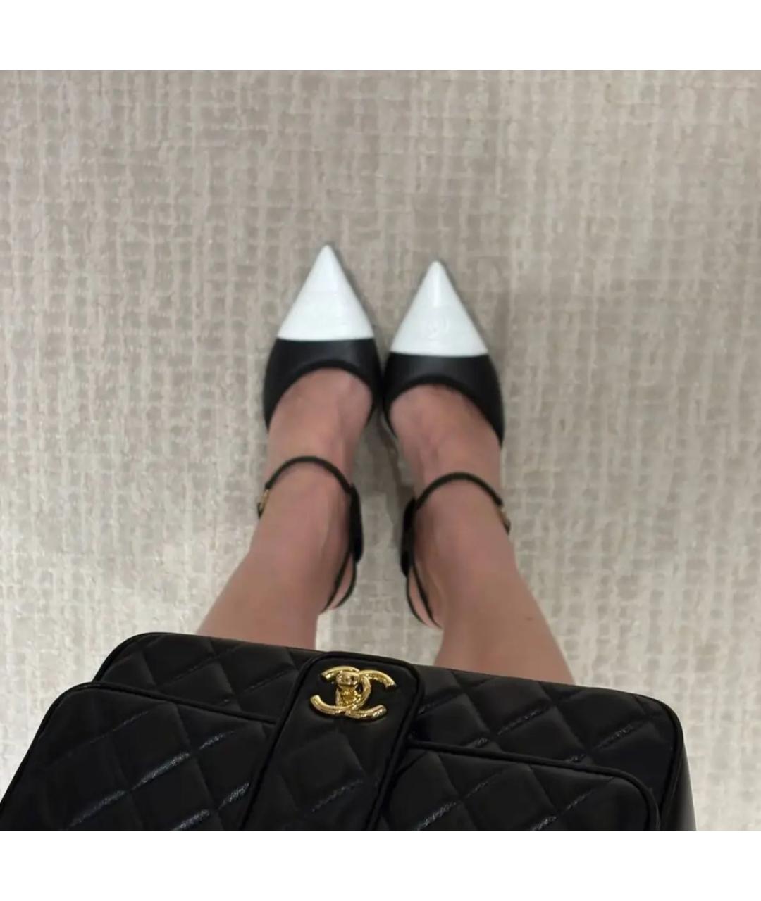 CHANEL Черные кожаные туфли, фото 4