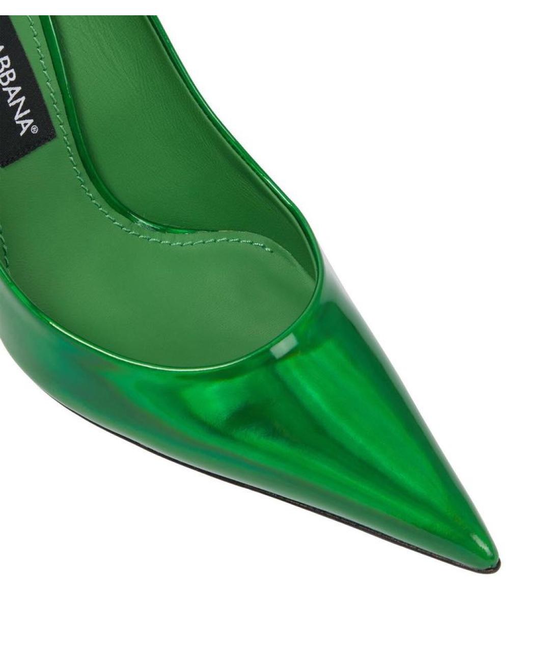 DOLCE&GABBANA Зеленые кожаные туфли, фото 7