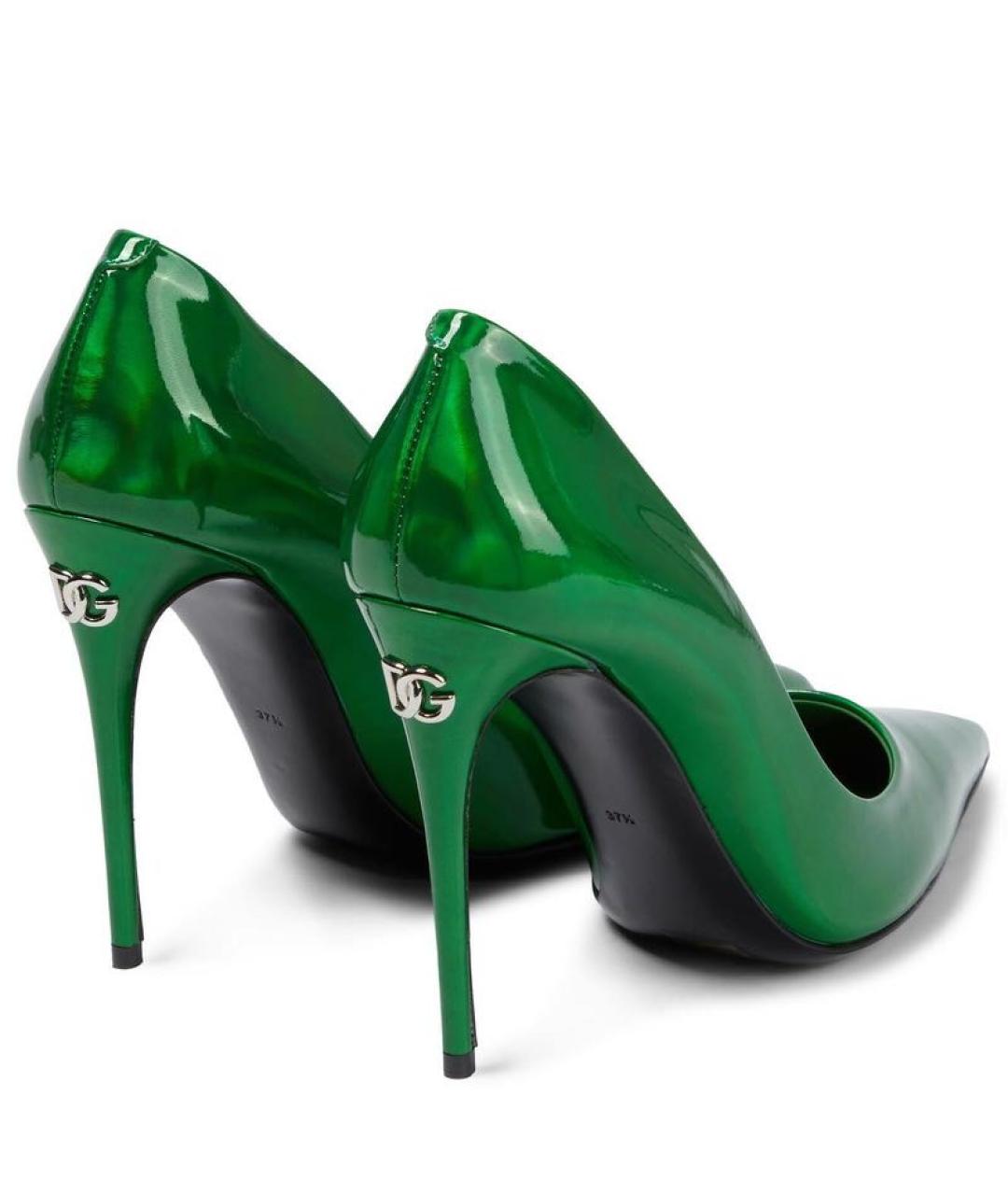 DOLCE&GABBANA Зеленые кожаные туфли, фото 3