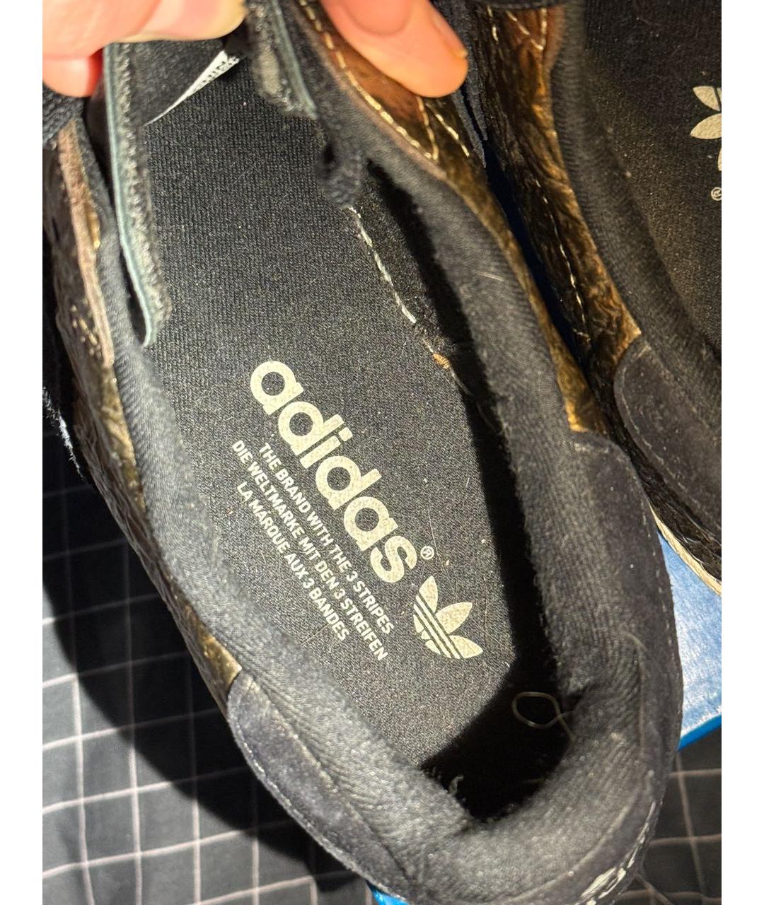 ADIDAS Золотые кожаные низкие кроссовки / кеды, фото 7