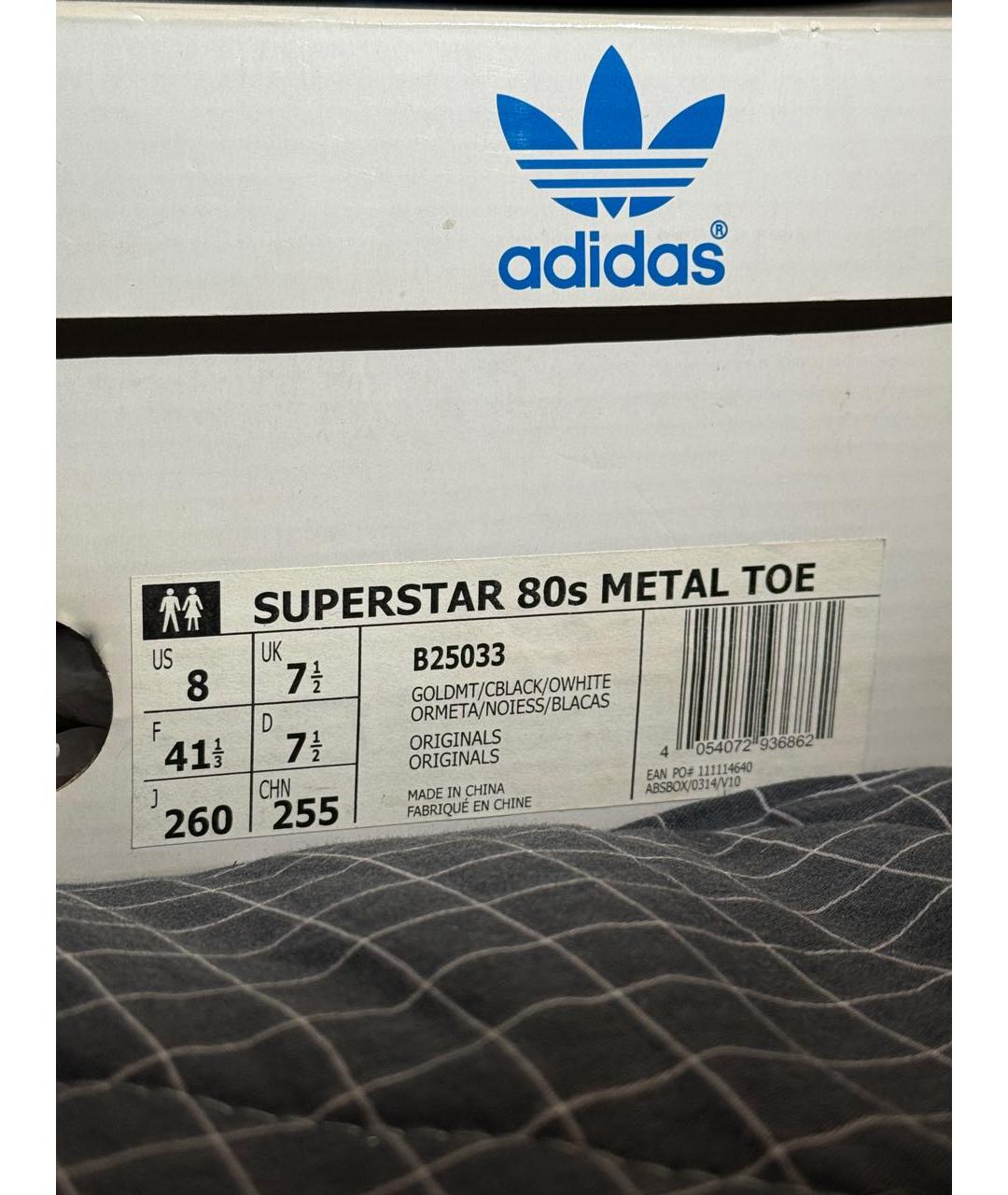 ADIDAS Золотые кожаные низкие кроссовки / кеды, фото 5