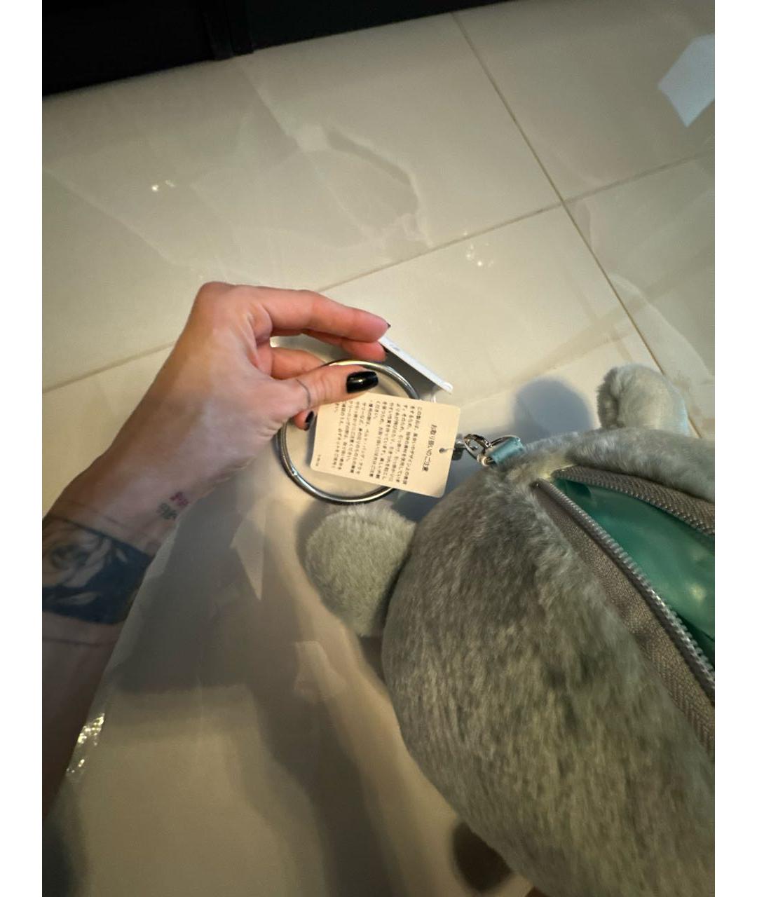 DOUBLET Серая тканевая сумка с короткими ручками, фото 4