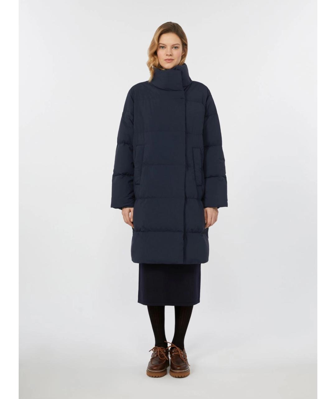 WEEKEND MAX MARA Синий полиэстеровый пуховик, фото 2