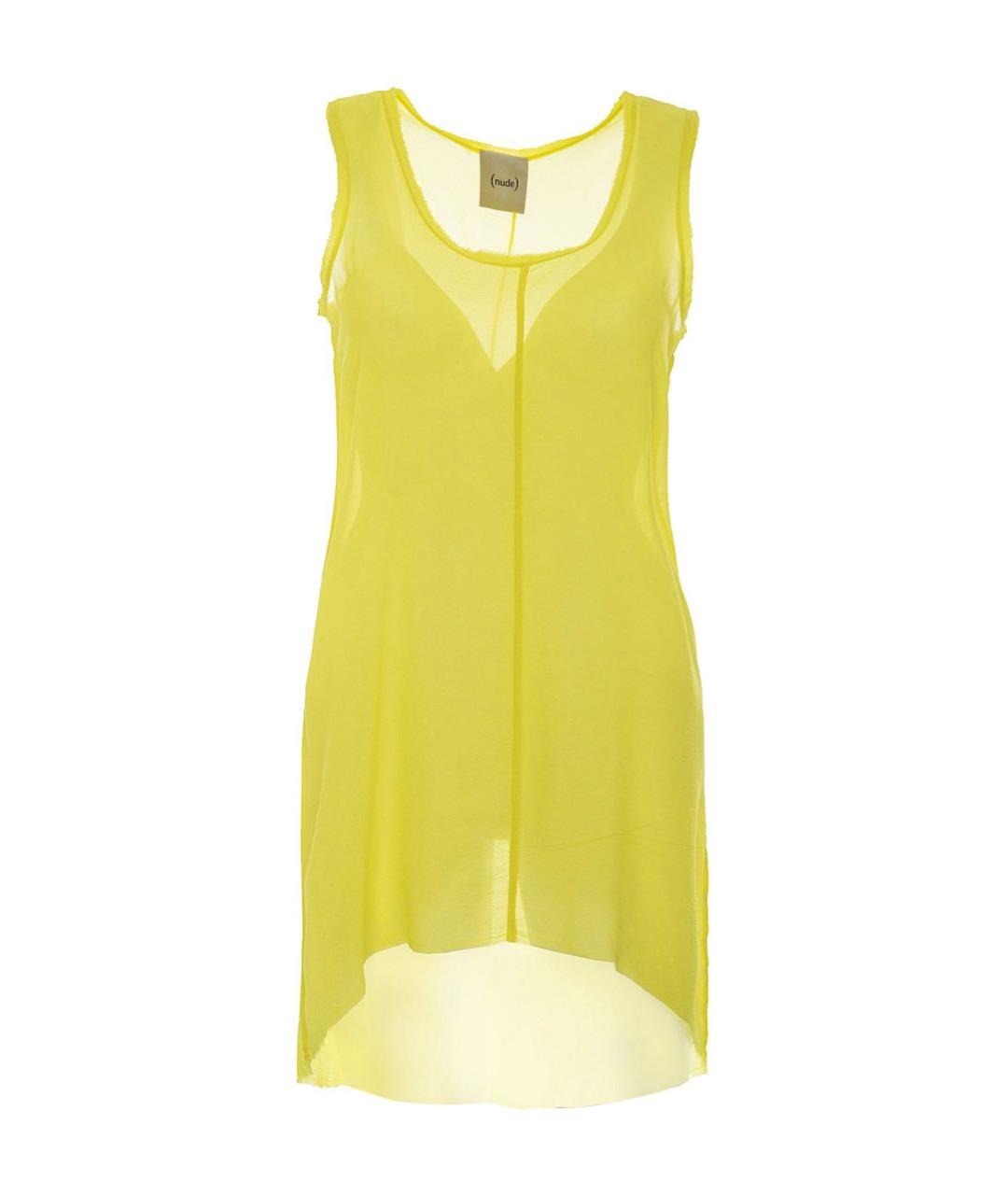 NUDE Желтая шелковая майка, фото 1