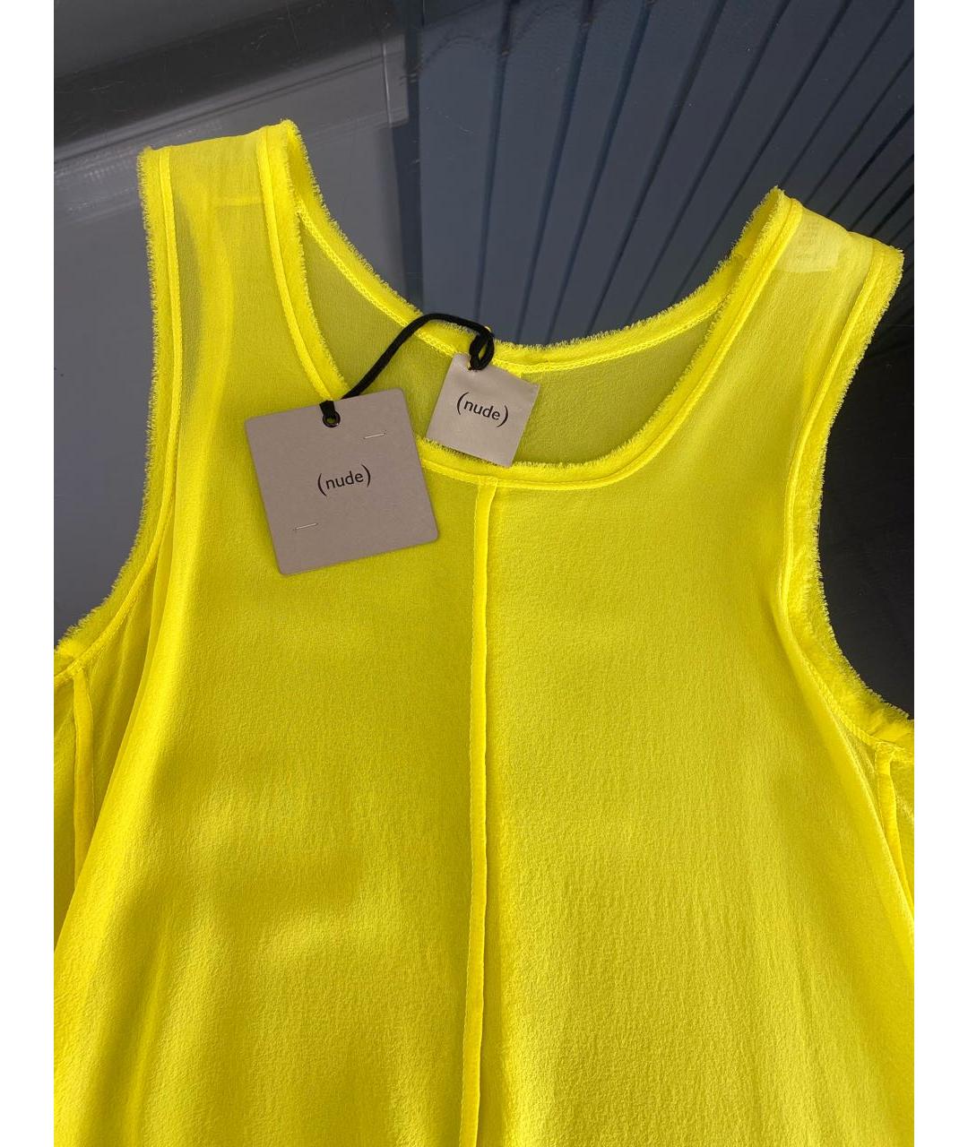 NUDE Желтая шелковая майка, фото 3