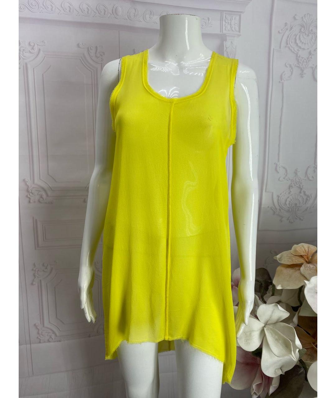 NUDE Желтая шелковая майка, фото 5