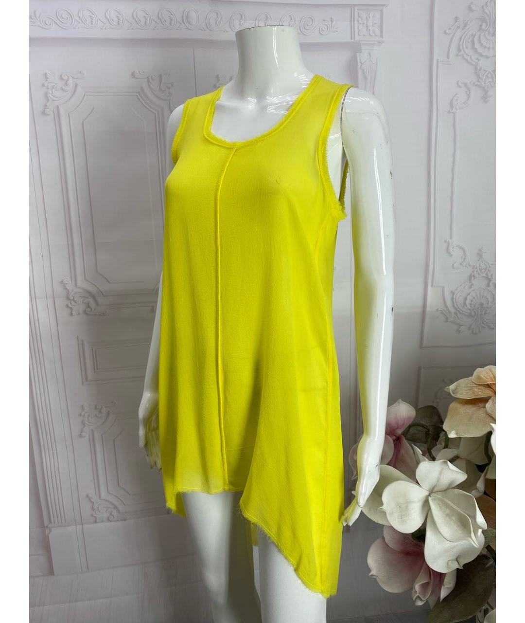 NUDE Желтая шелковая майка, фото 6