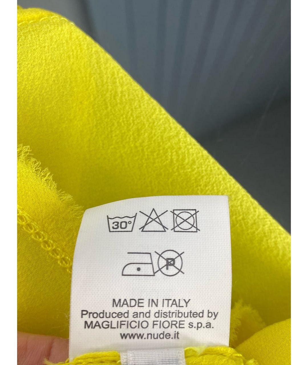 NUDE Желтая шелковая майка, фото 7