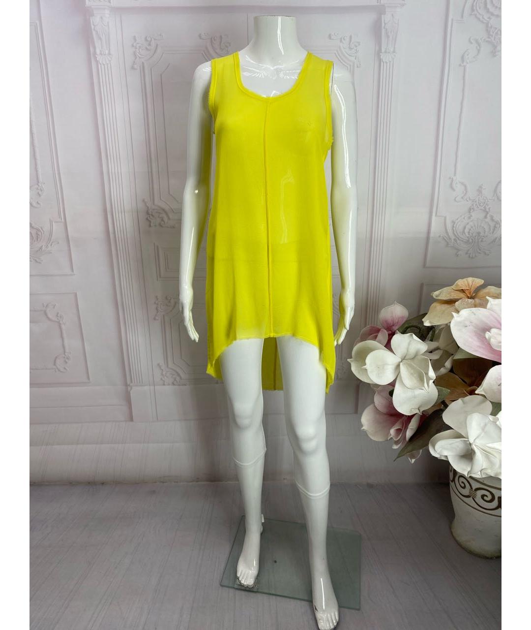NUDE Желтая шелковая майка, фото 8