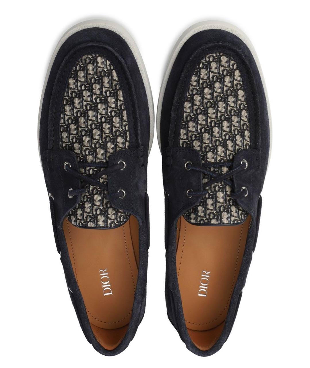 CHRISTIAN DIOR Темно-синие замшевые лоферы, фото 3