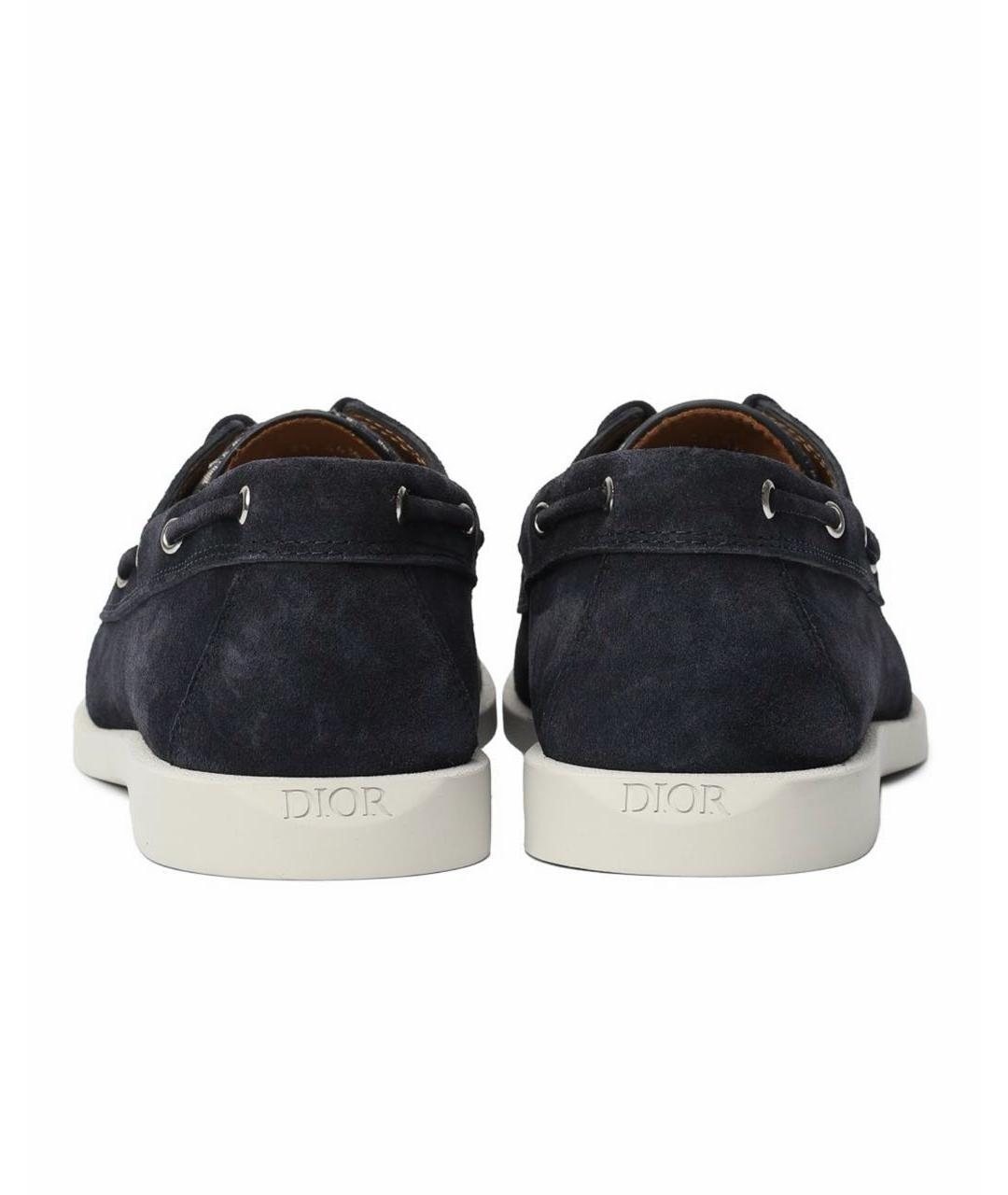 CHRISTIAN DIOR Темно-синие замшевые лоферы, фото 4