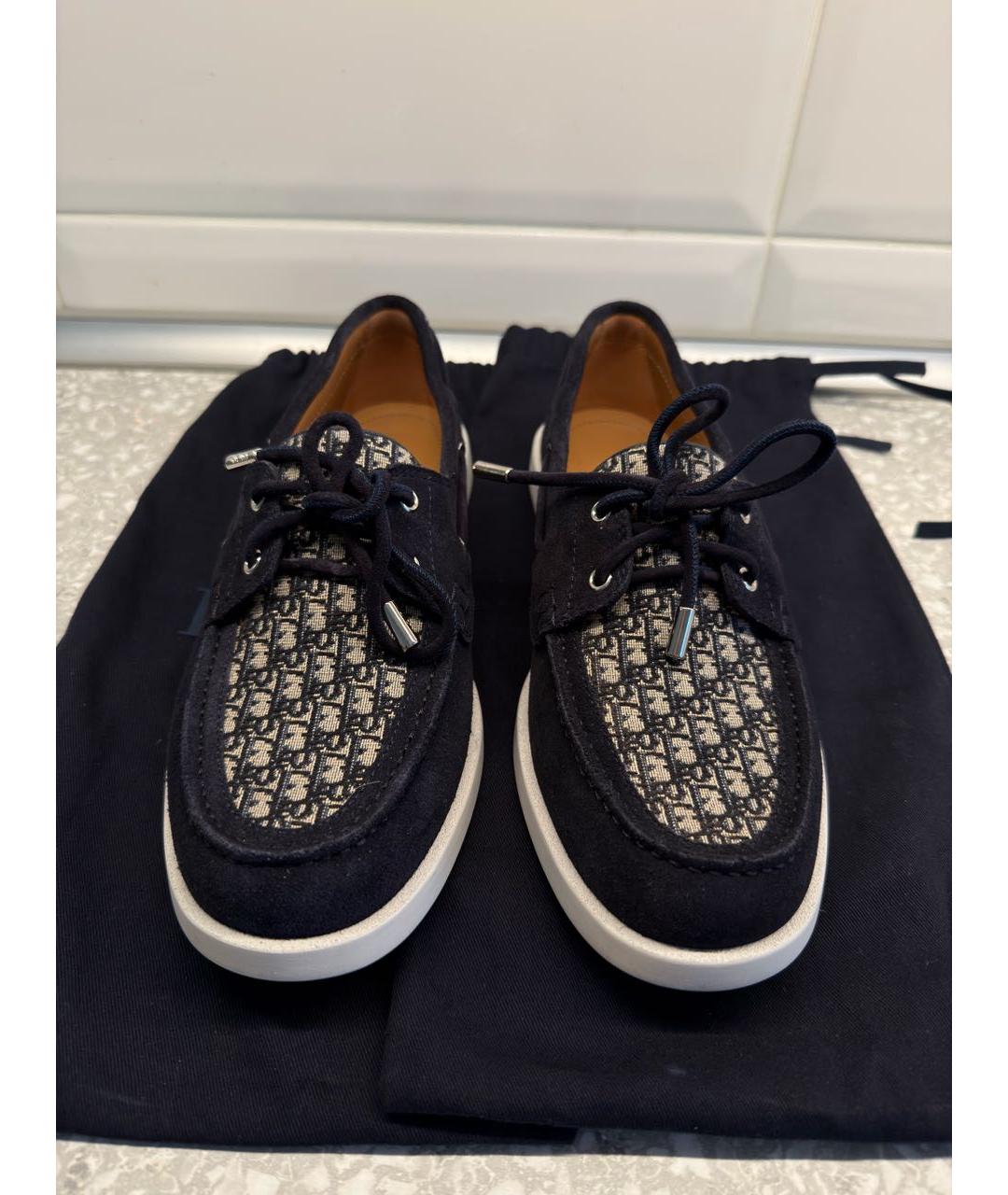 CHRISTIAN DIOR Темно-синие замшевые лоферы, фото 2