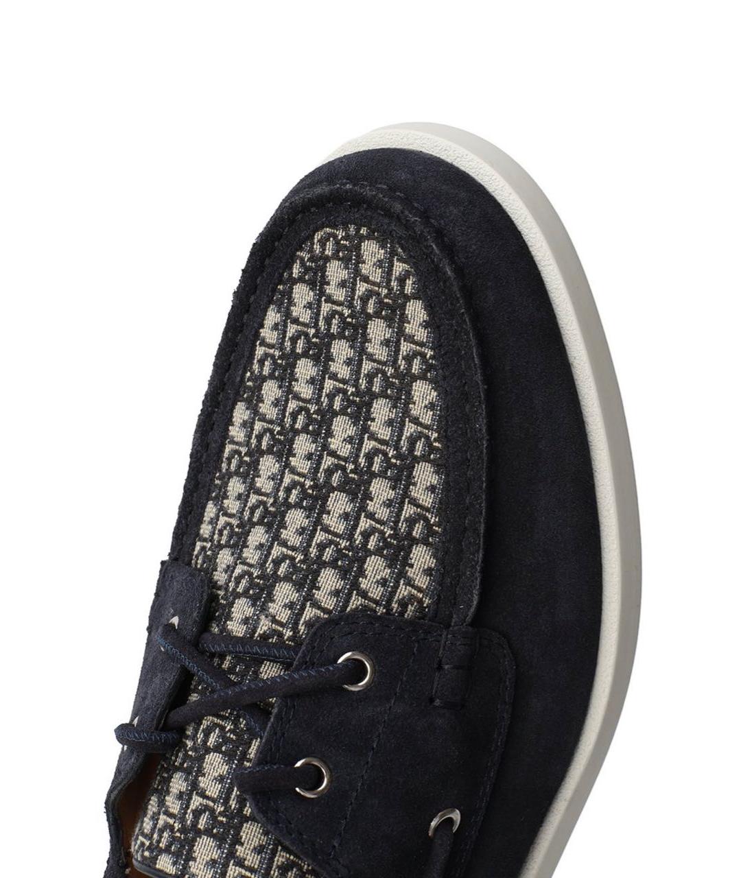 CHRISTIAN DIOR Темно-синие замшевые лоферы, фото 6