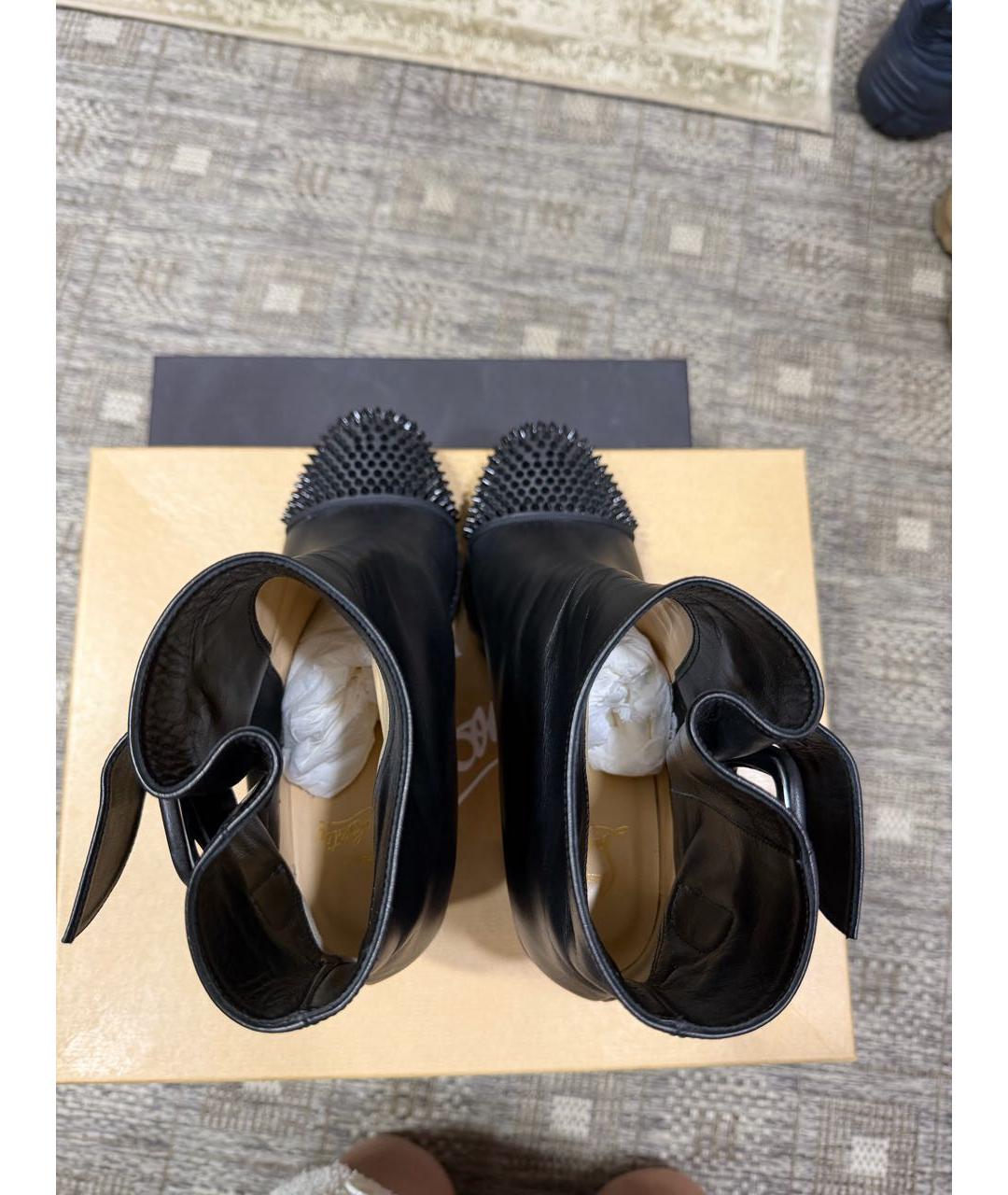 CHRISTIAN LOUBOUTIN Черные кожаные ботильоны, фото 3
