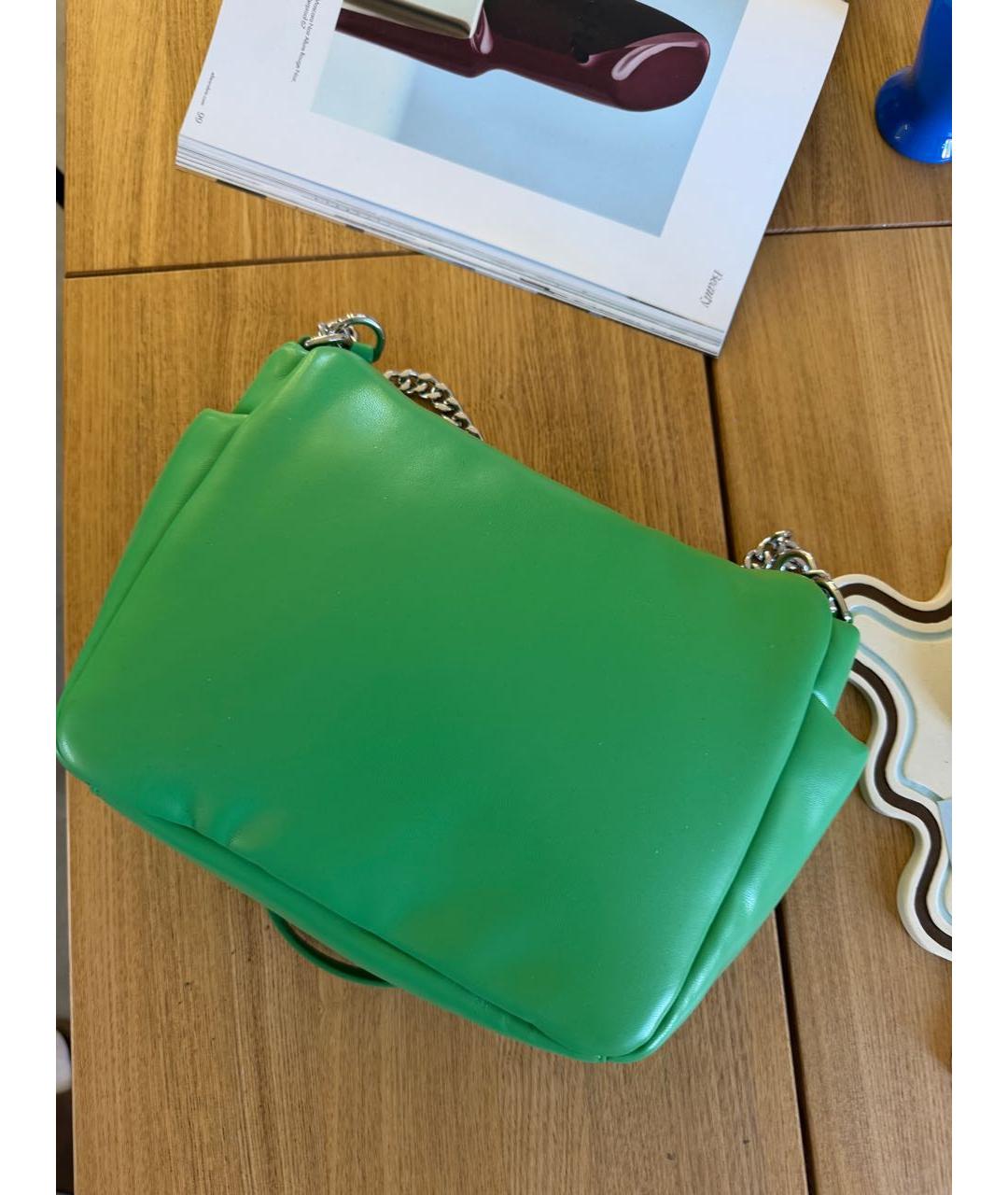 MSGM Зеленая кожаная сумка через плечо, фото 6