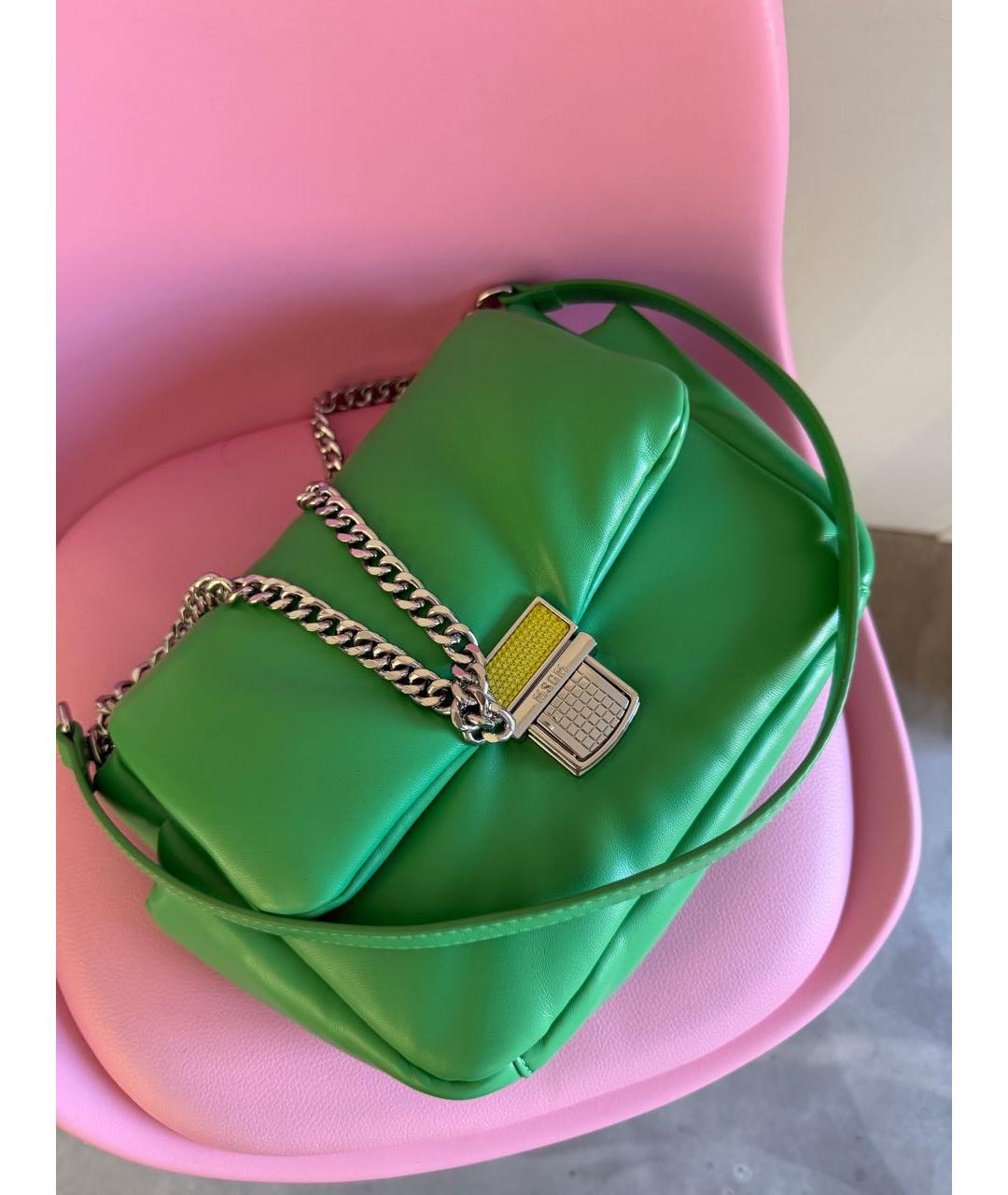 MSGM Зеленая кожаная сумка через плечо, фото 2