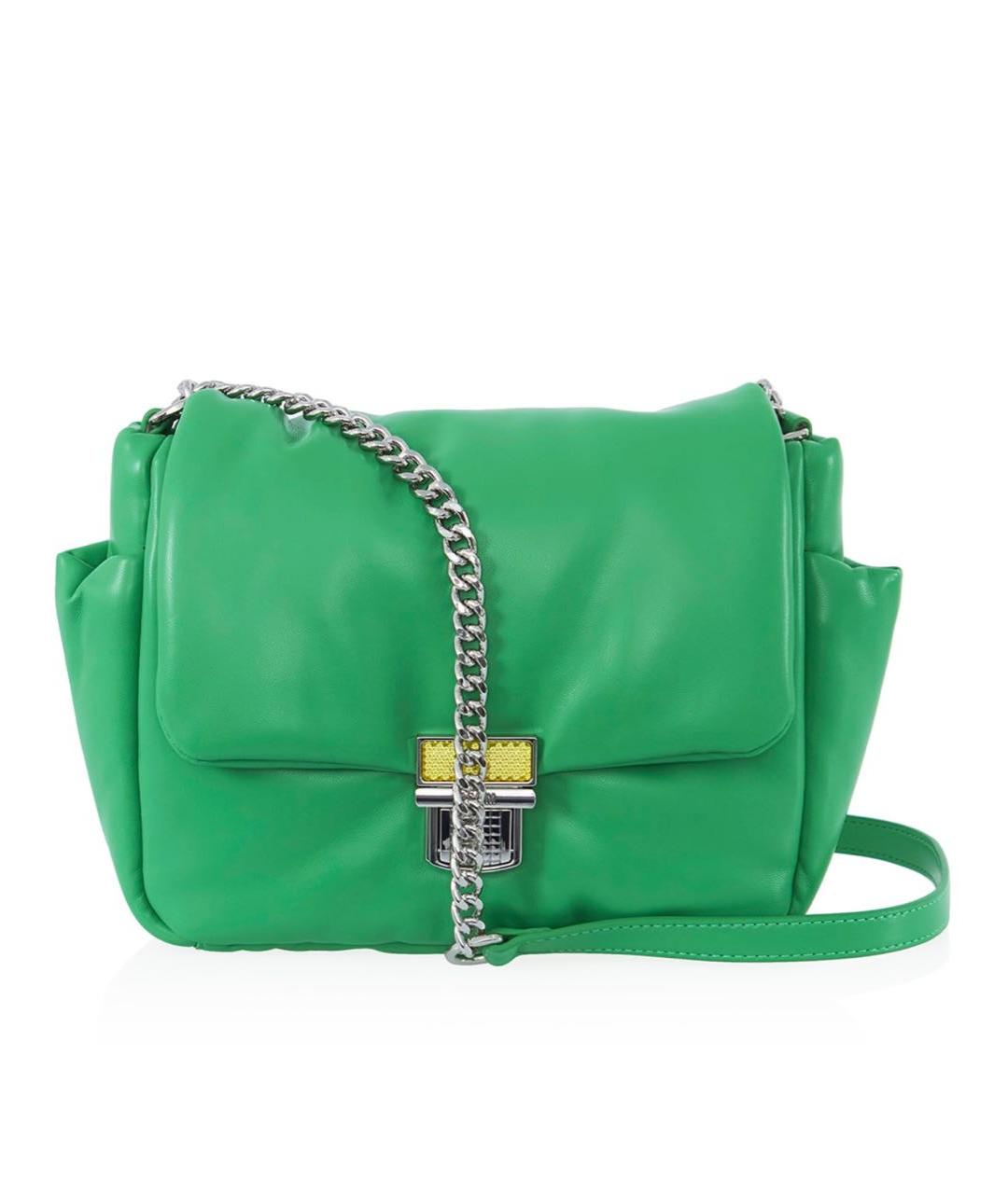 MSGM Зеленая кожаная сумка через плечо, фото 1