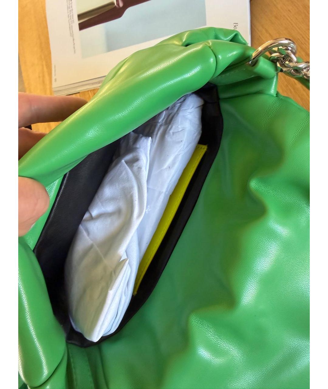 MSGM Зеленая кожаная сумка через плечо, фото 4