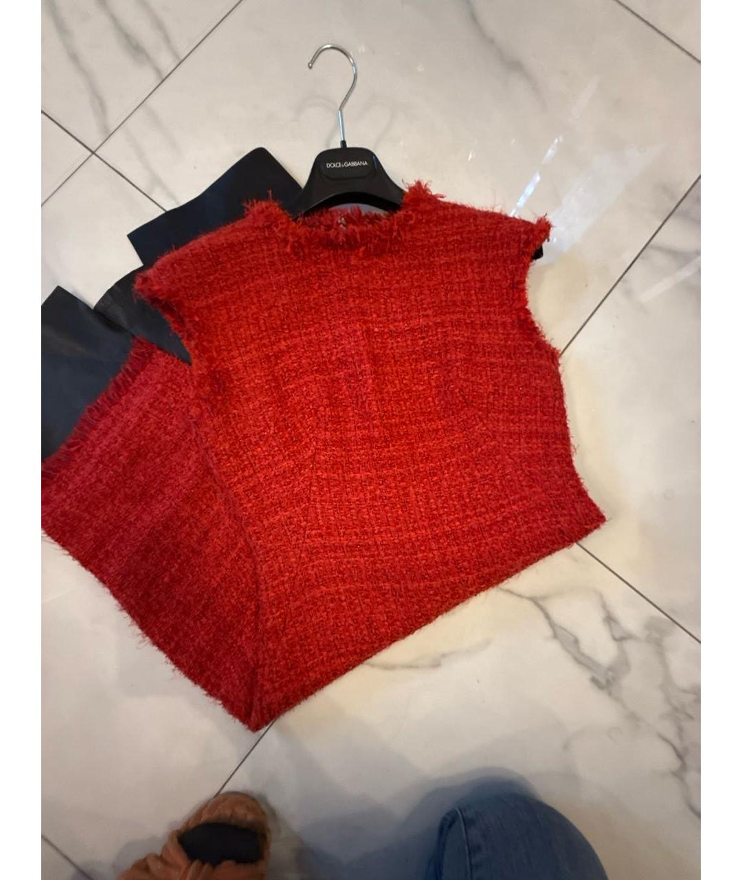 ALEXANDER MCQUEEN Красное шерстяное повседневное платье, фото 3