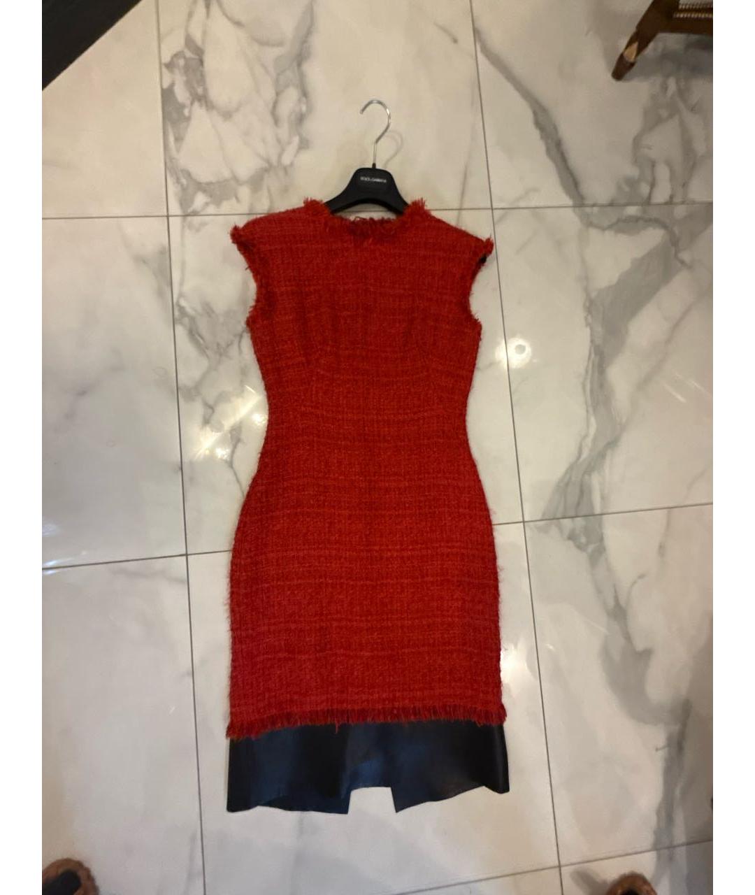 ALEXANDER MCQUEEN Красное шерстяное повседневное платье, фото 5