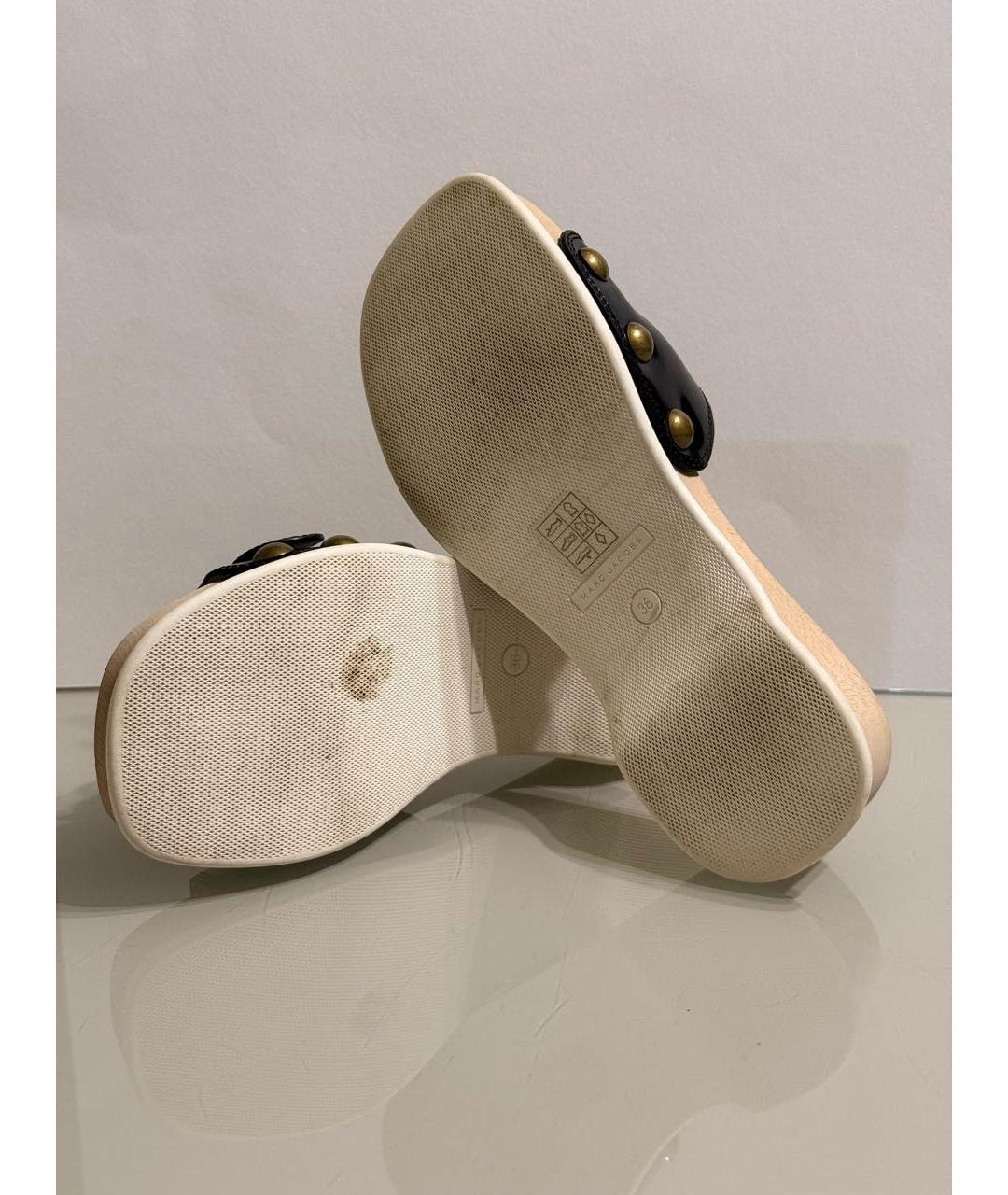 MARC JACOBS Черные кожаные мюли, фото 6