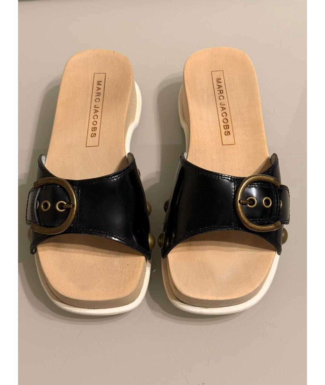 MARC JACOBS Черные кожаные мюли, фото 2