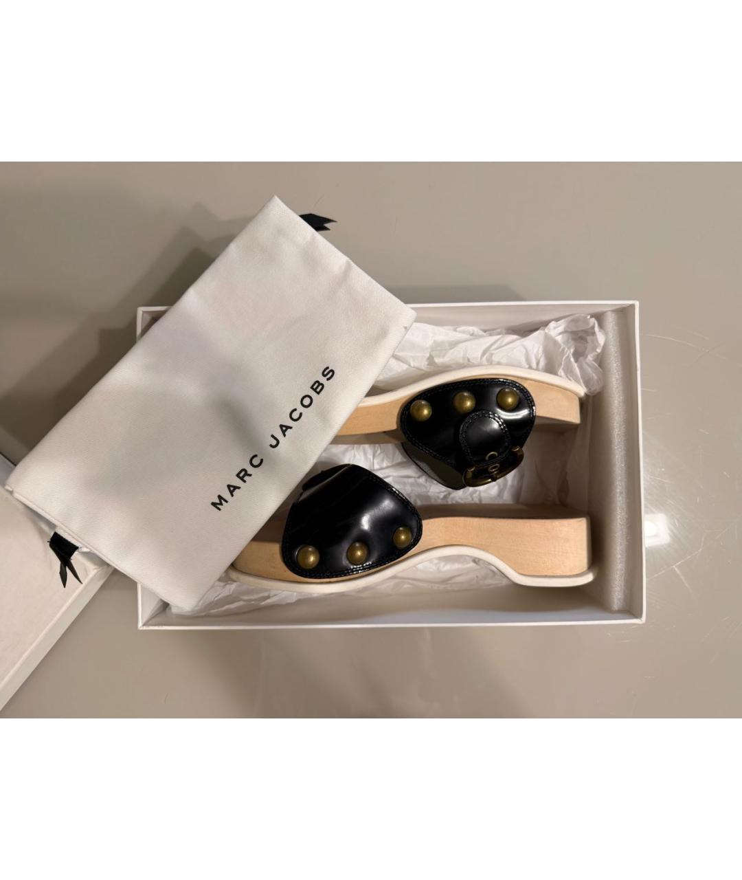 MARC JACOBS Черные кожаные мюли, фото 7