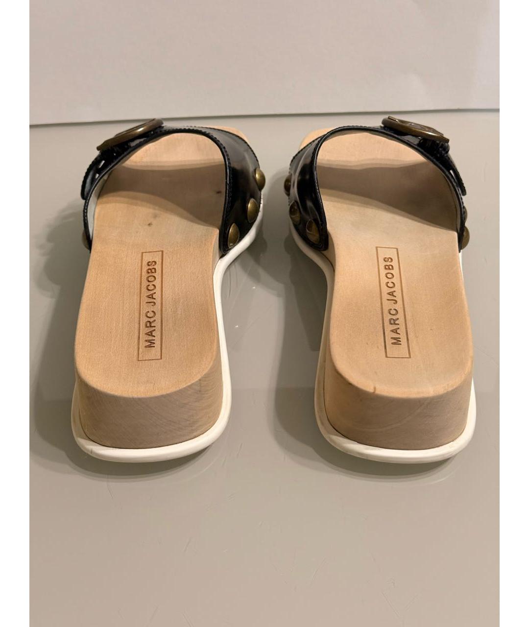 MARC JACOBS Черные кожаные мюли, фото 3