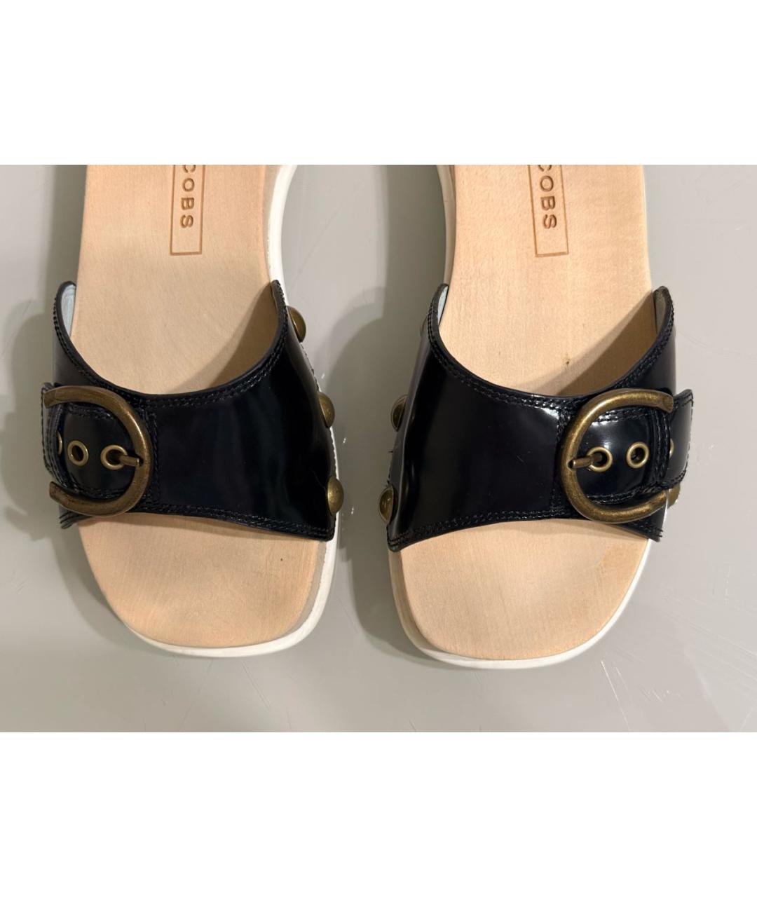 MARC JACOBS Черные кожаные мюли, фото 5