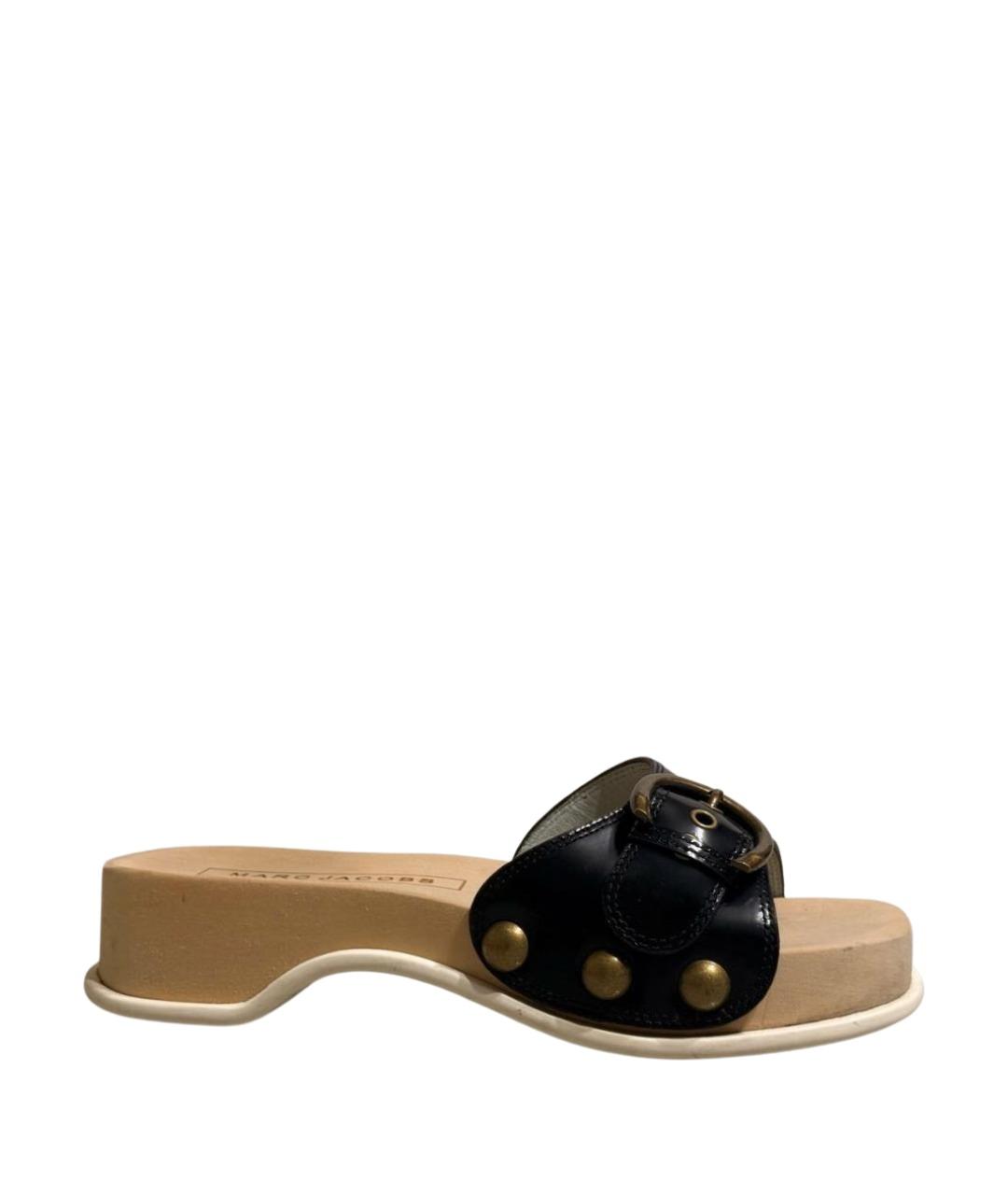 MARC JACOBS Черные кожаные мюли, фото 1