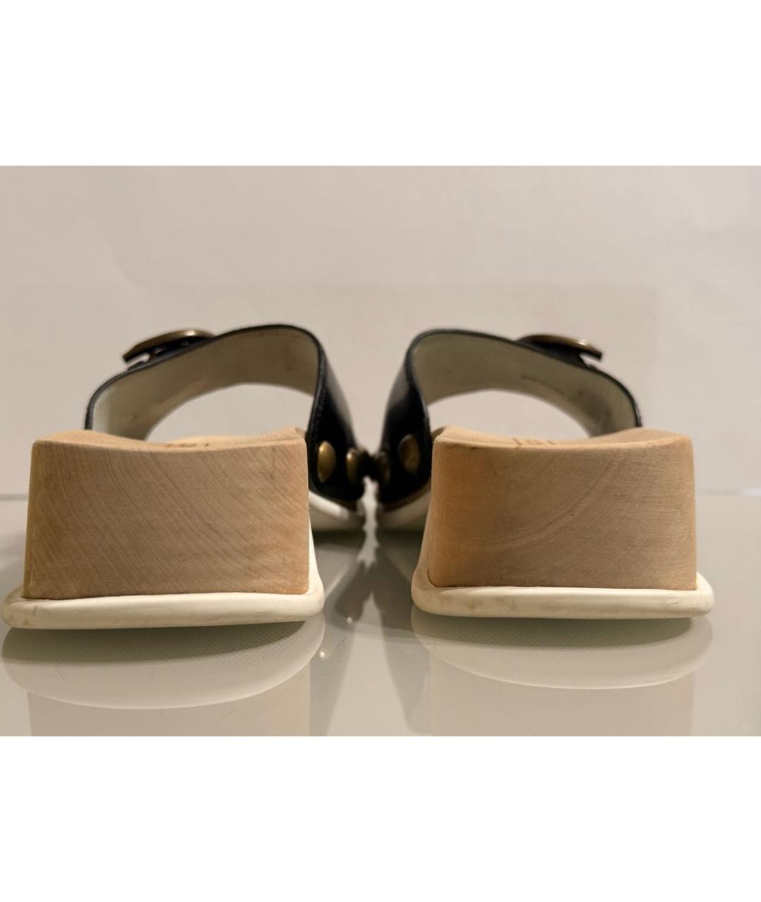 MARC JACOBS Черные кожаные мюли, фото 4