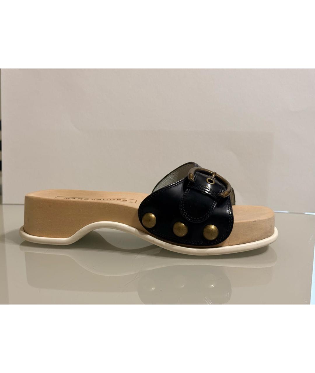 MARC JACOBS Черные кожаные мюли, фото 8