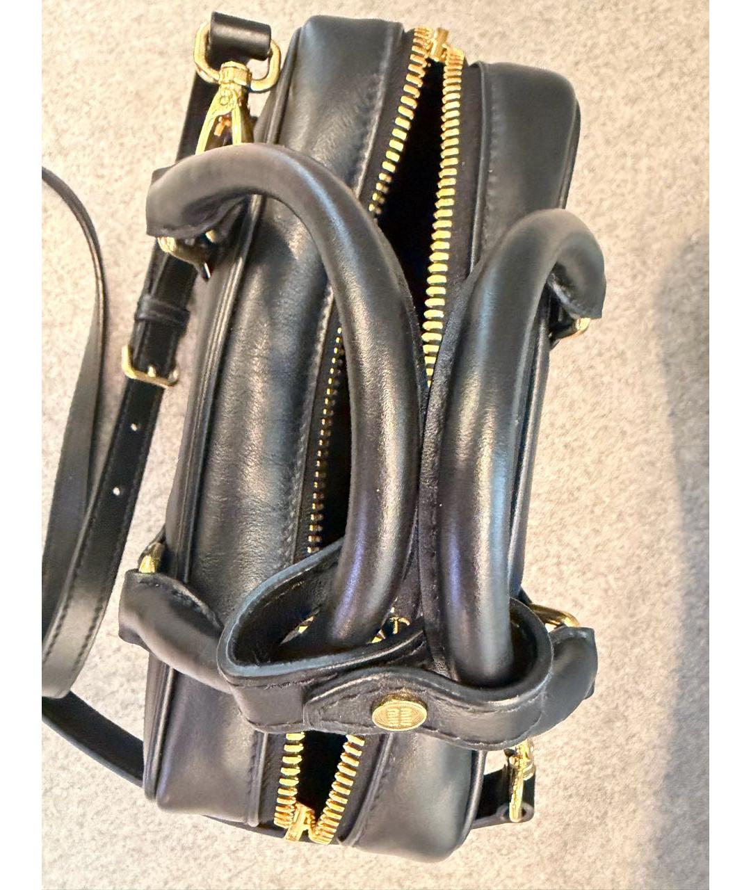 MIU MIU Черная кожаная сумка с короткими ручками, фото 3