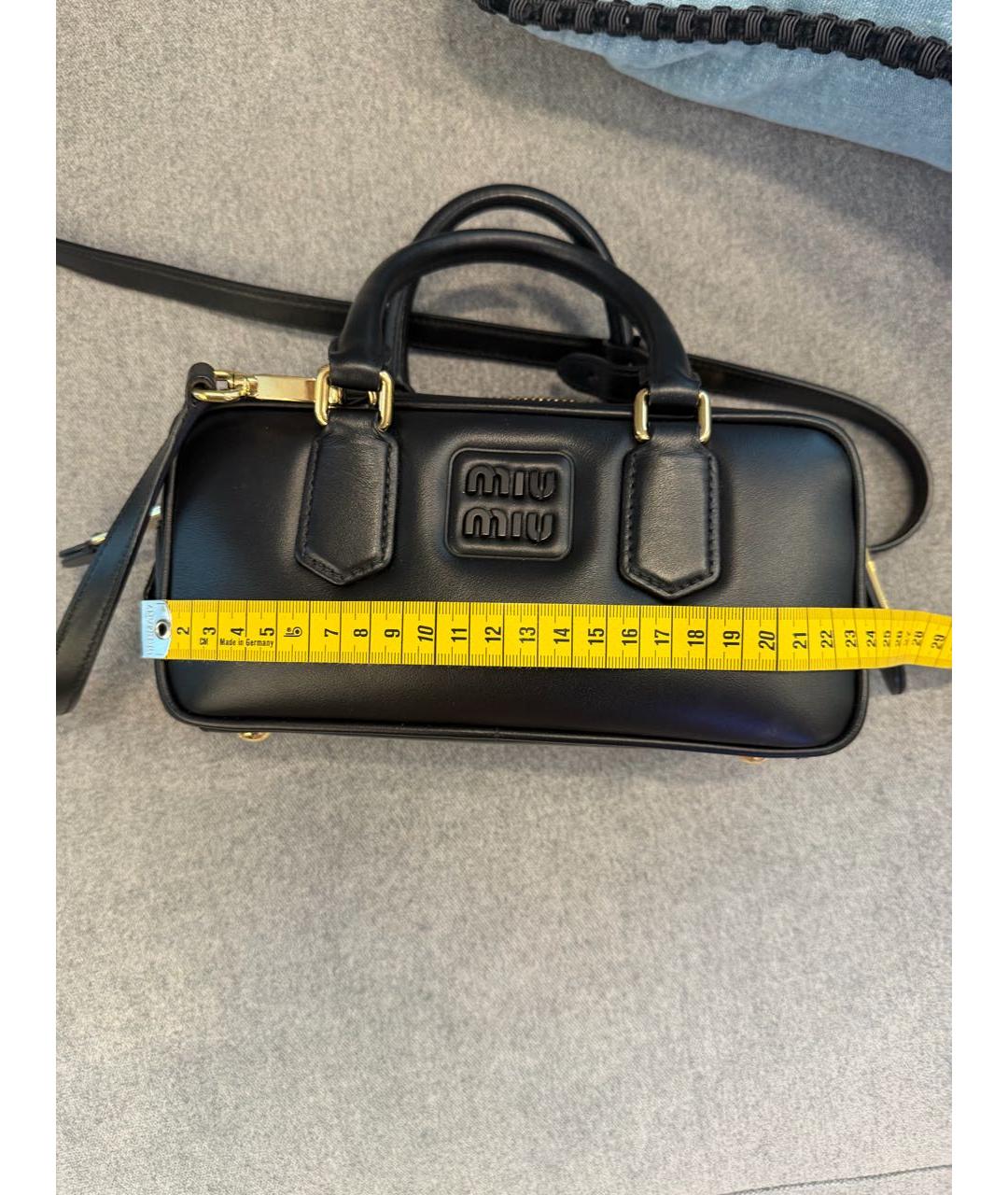 MIU MIU Черная кожаная сумка с короткими ручками, фото 6