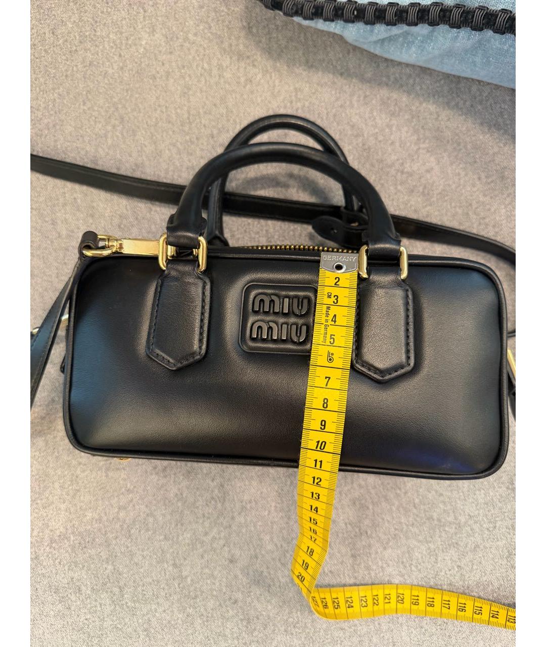 MIU MIU Черная кожаная сумка с короткими ручками, фото 7