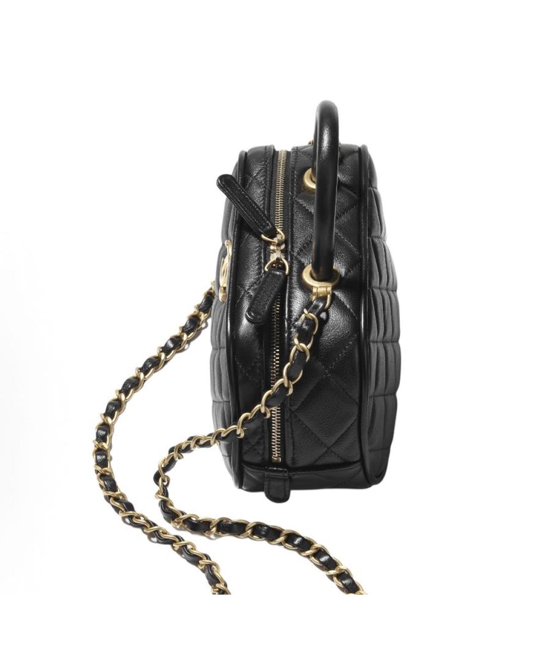 CHANEL Черная кожаная сумка с короткими ручками, фото 3