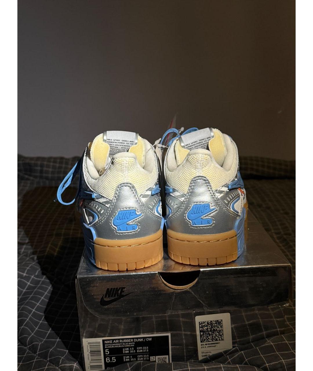 NIKE Синие кожаные кроссовки, фото 4