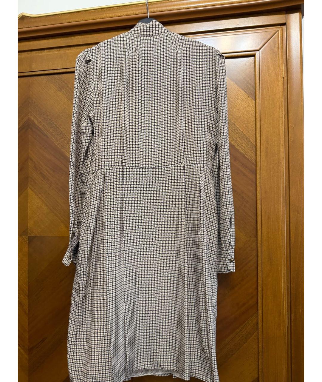 PRADA Горчичное шелковое повседневное платье, фото 2