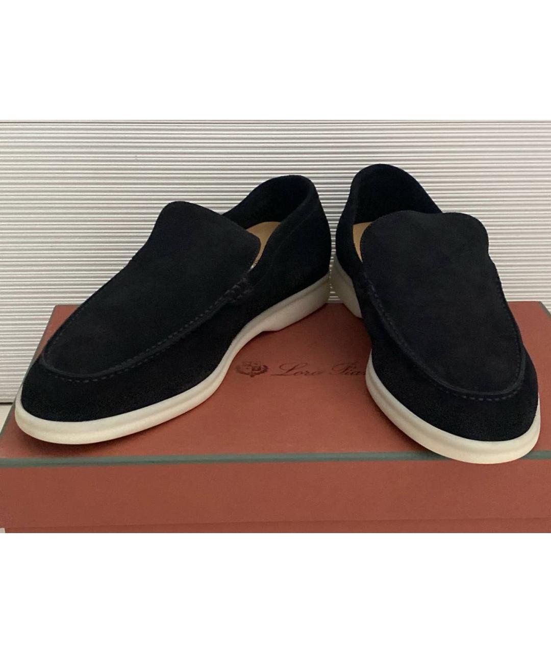 LORO PIANA Черные замшевые лоферы, фото 4