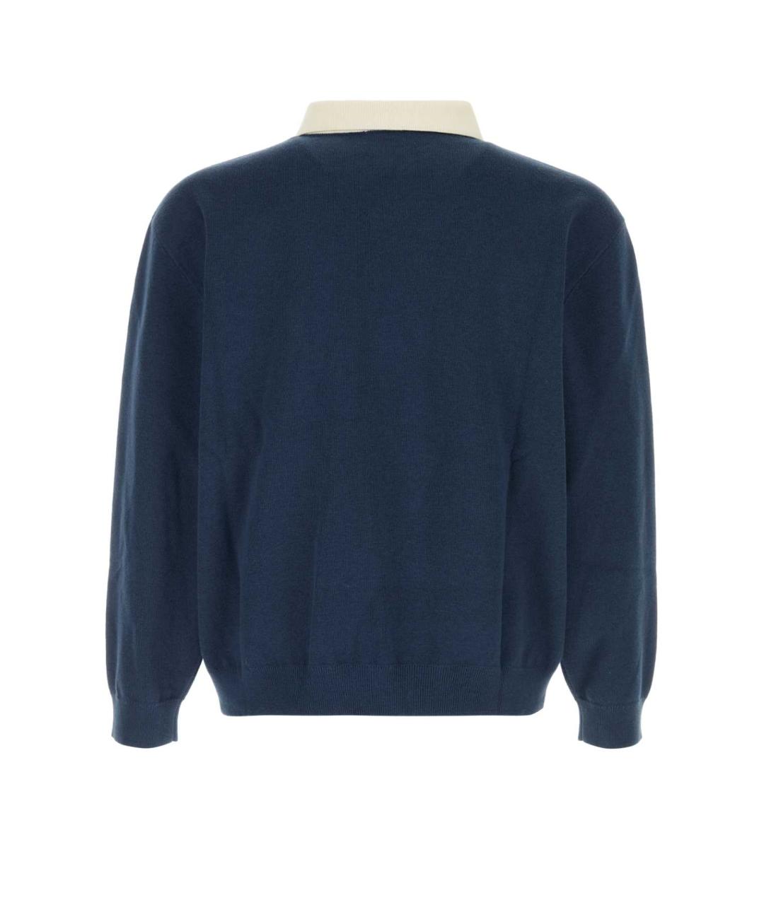 AUTRY Синее хлопковое поло с длинным рукавом, фото 2