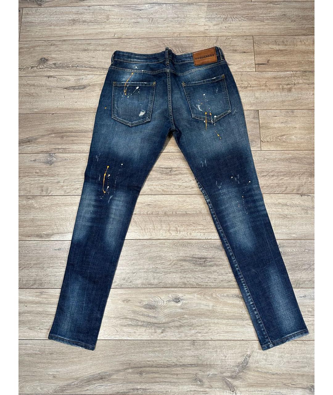 DSQUARED2 Синие хлопко-эластановые джинсы скинни, фото 2