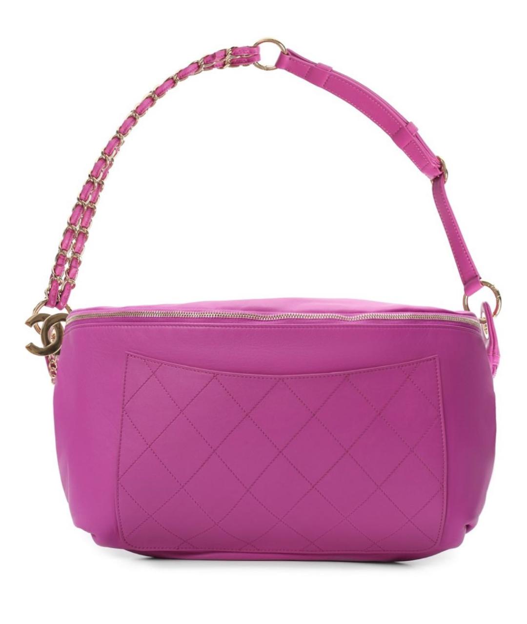 CHANEL Фуксия кожаная поясная сумка, фото 3