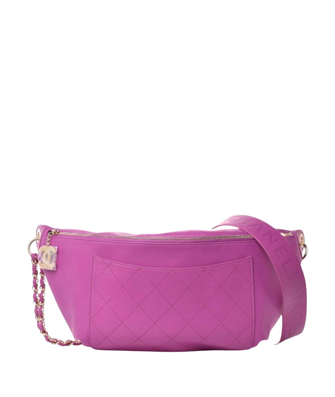 CHANEL Фуксия кожаная поясная сумка, фото 1