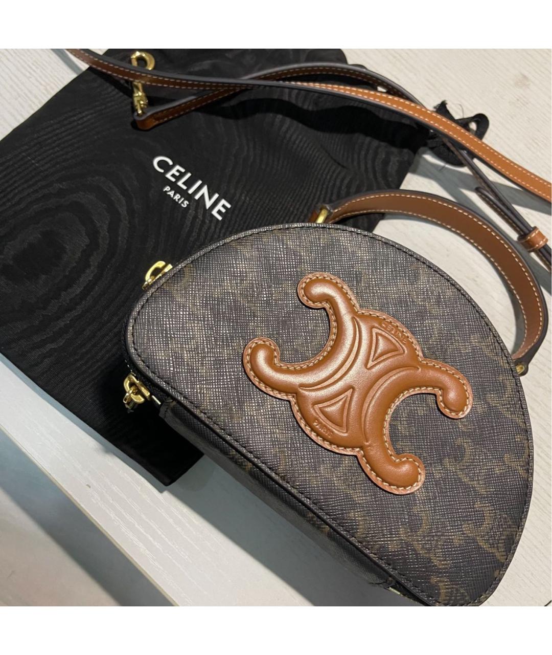 CELINE Коричневая сумка через плечо, фото 6