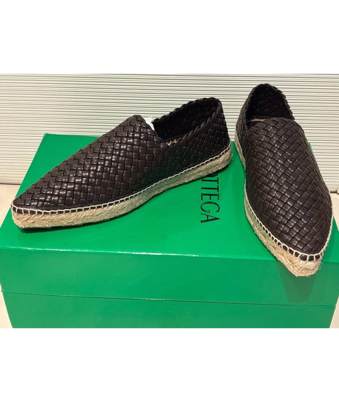 BOTTEGA VENETA Коричневые кожаные эспадрильи, фото 4