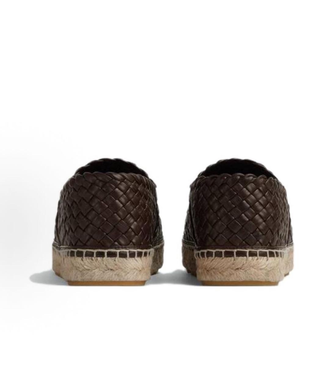 BOTTEGA VENETA Коричневые кожаные эспадрильи, фото 3