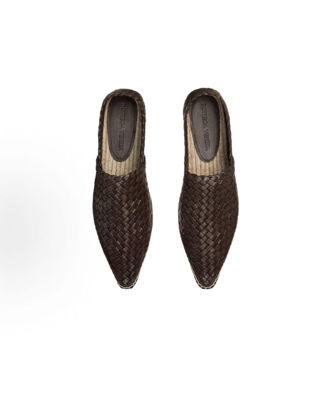 BOTTEGA VENETA Коричневые кожаные эспадрильи, фото 2